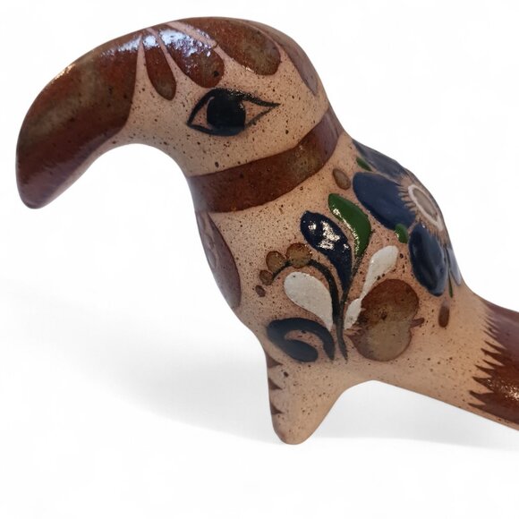 Vintage Tonalá Hand Painted Toucan Ceramic Collectibe Mid Century Decor Mexico - Picture 9 of 11